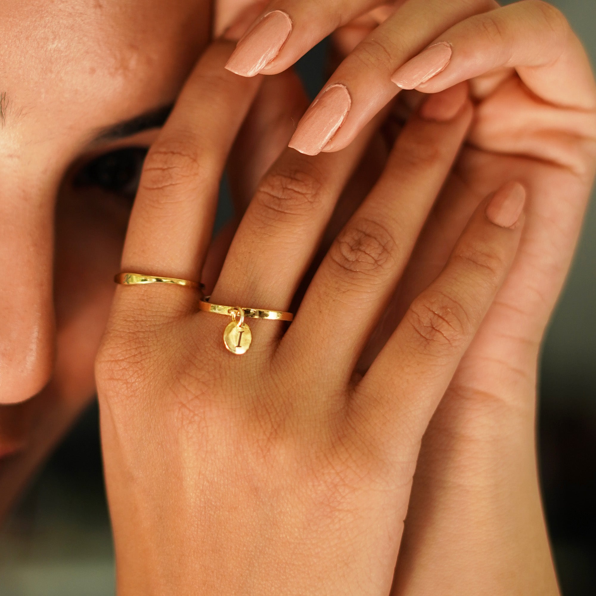 Personalised Letter Charm Ring