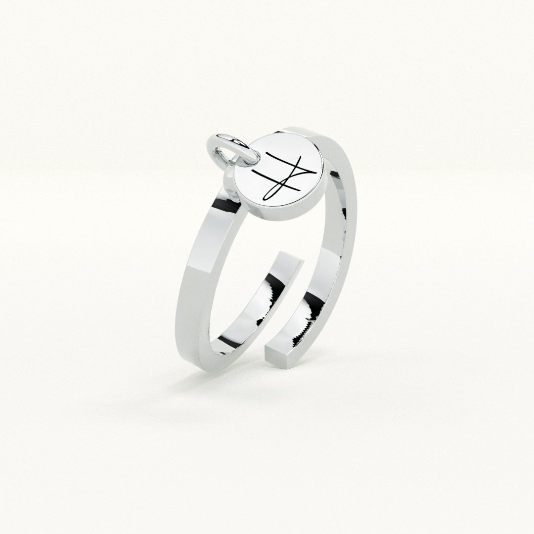 Personalised Letter Charm Ring