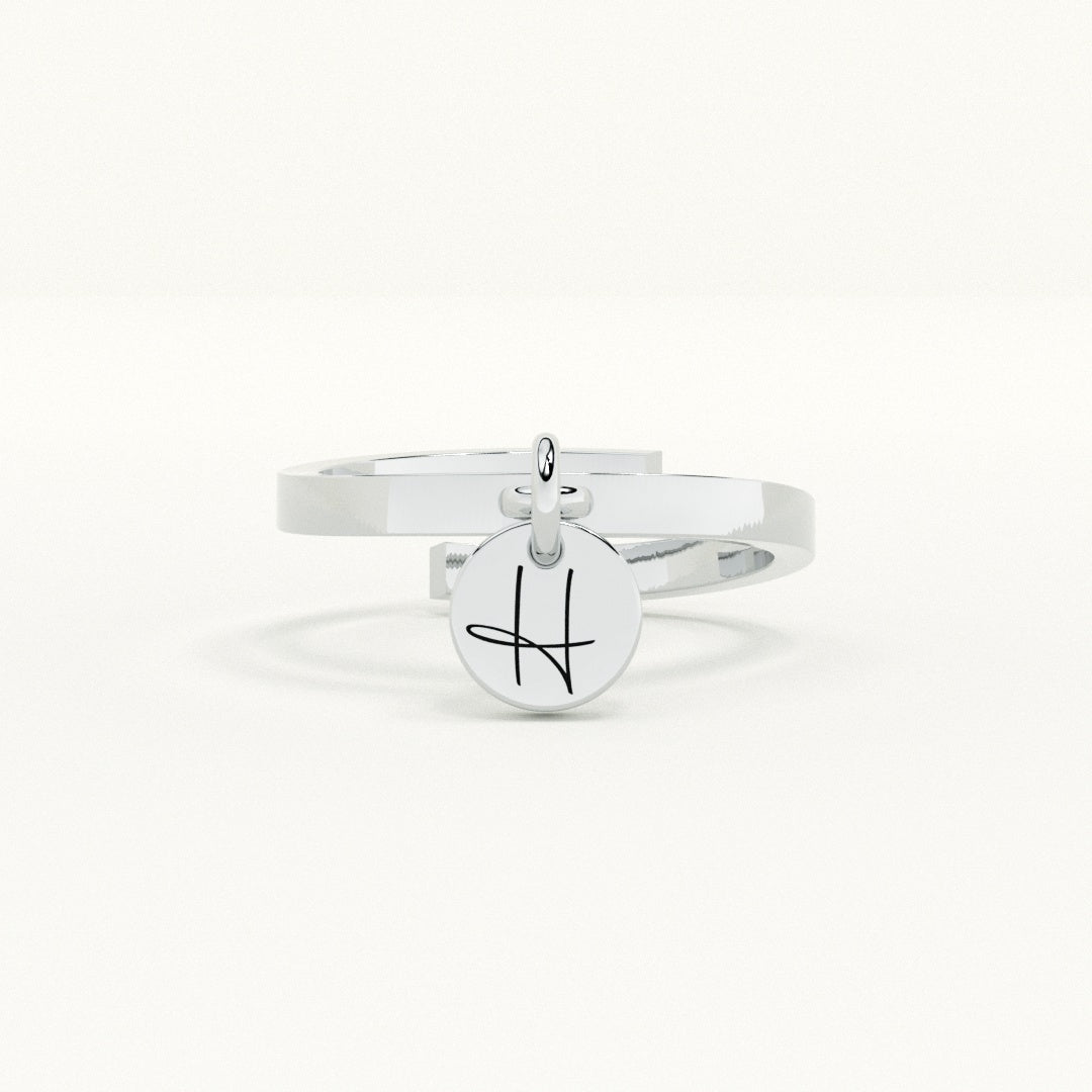 Personalised Letter Charm Ring