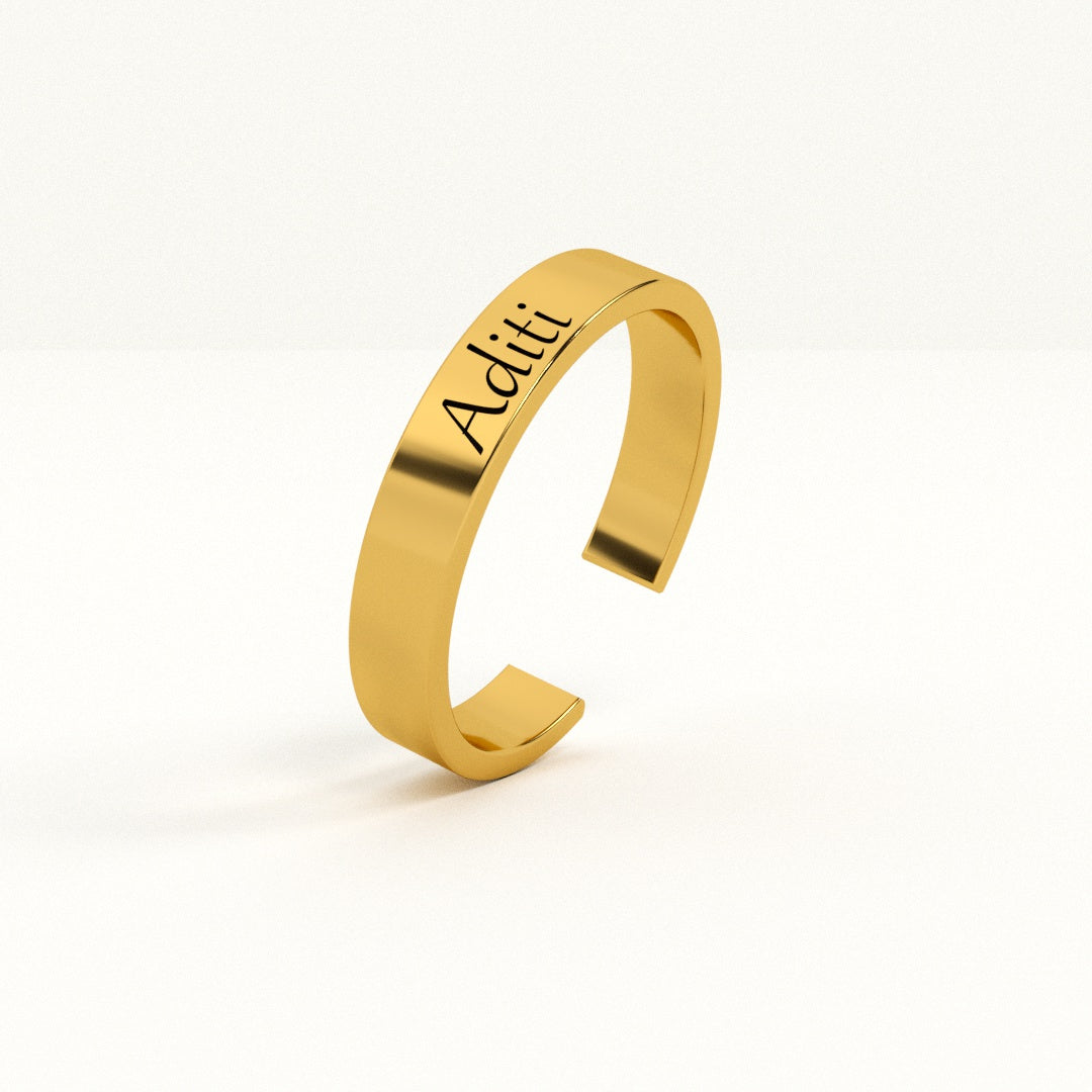 Flat Name Ring