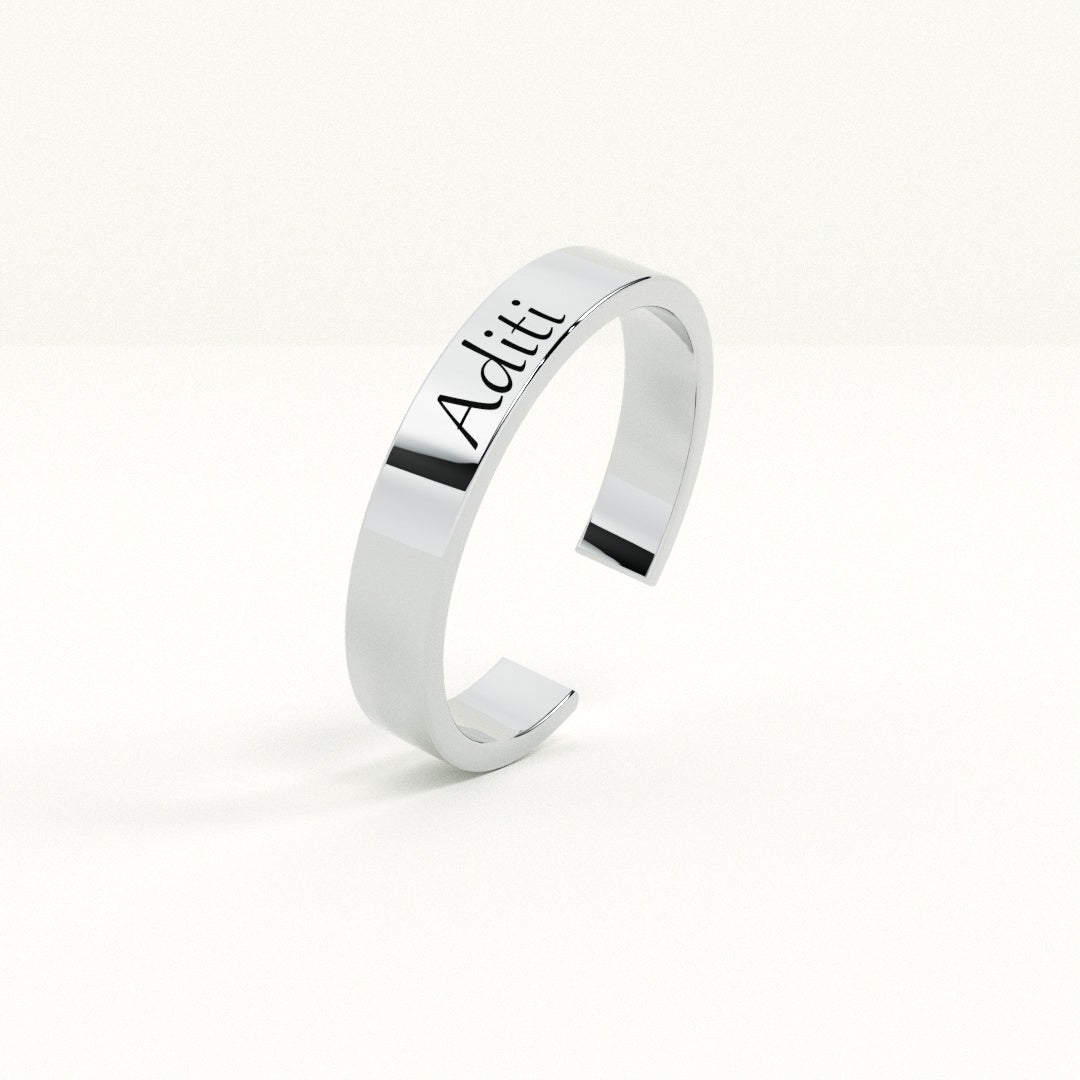 Flat Name Ring