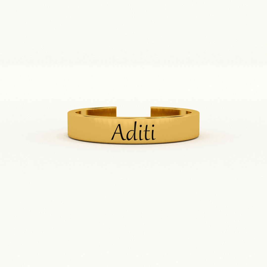 Flat Name Ring