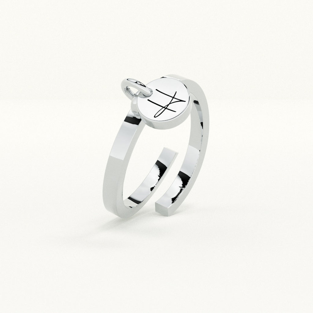 Personalised Letter Charm Ring