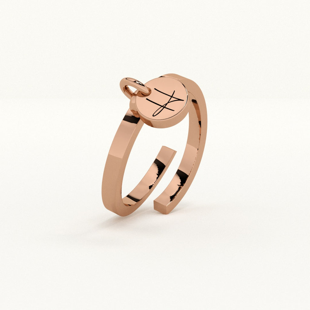 Personalised Letter Charm Ring