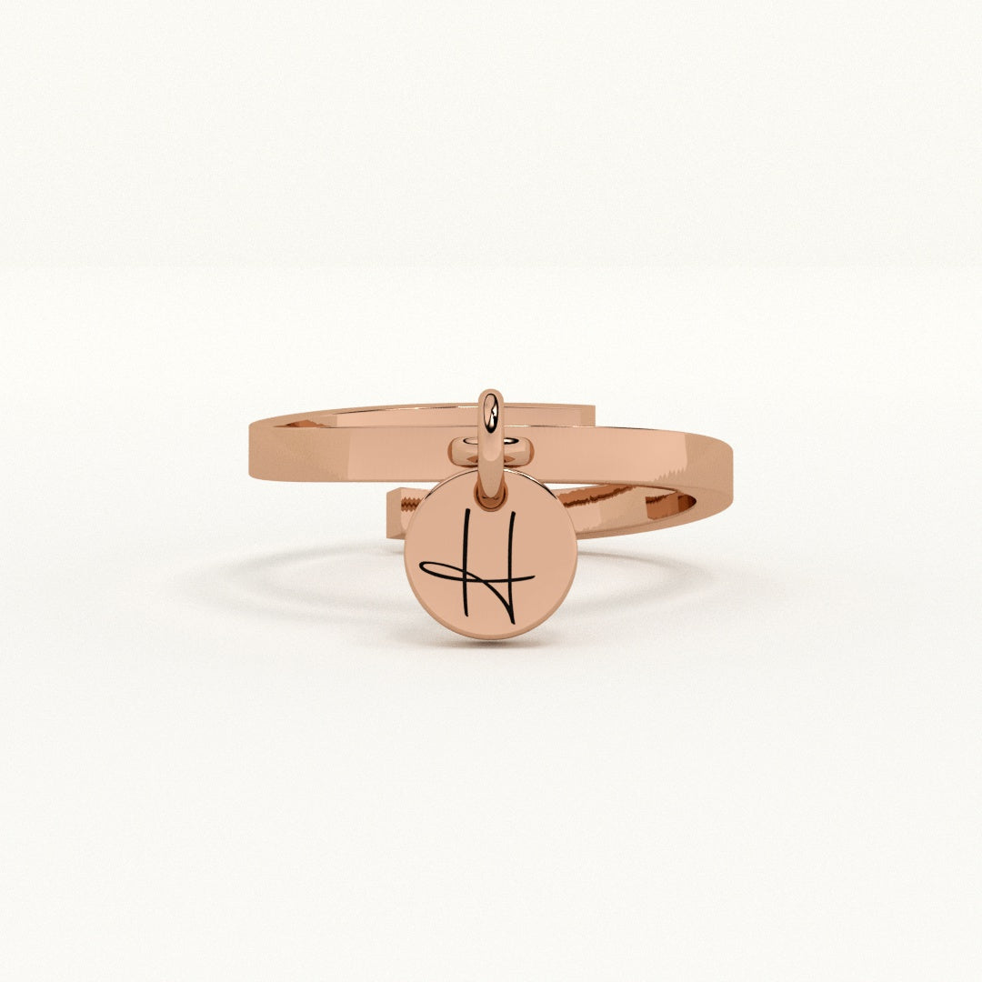 Personalised Letter Charm Ring
