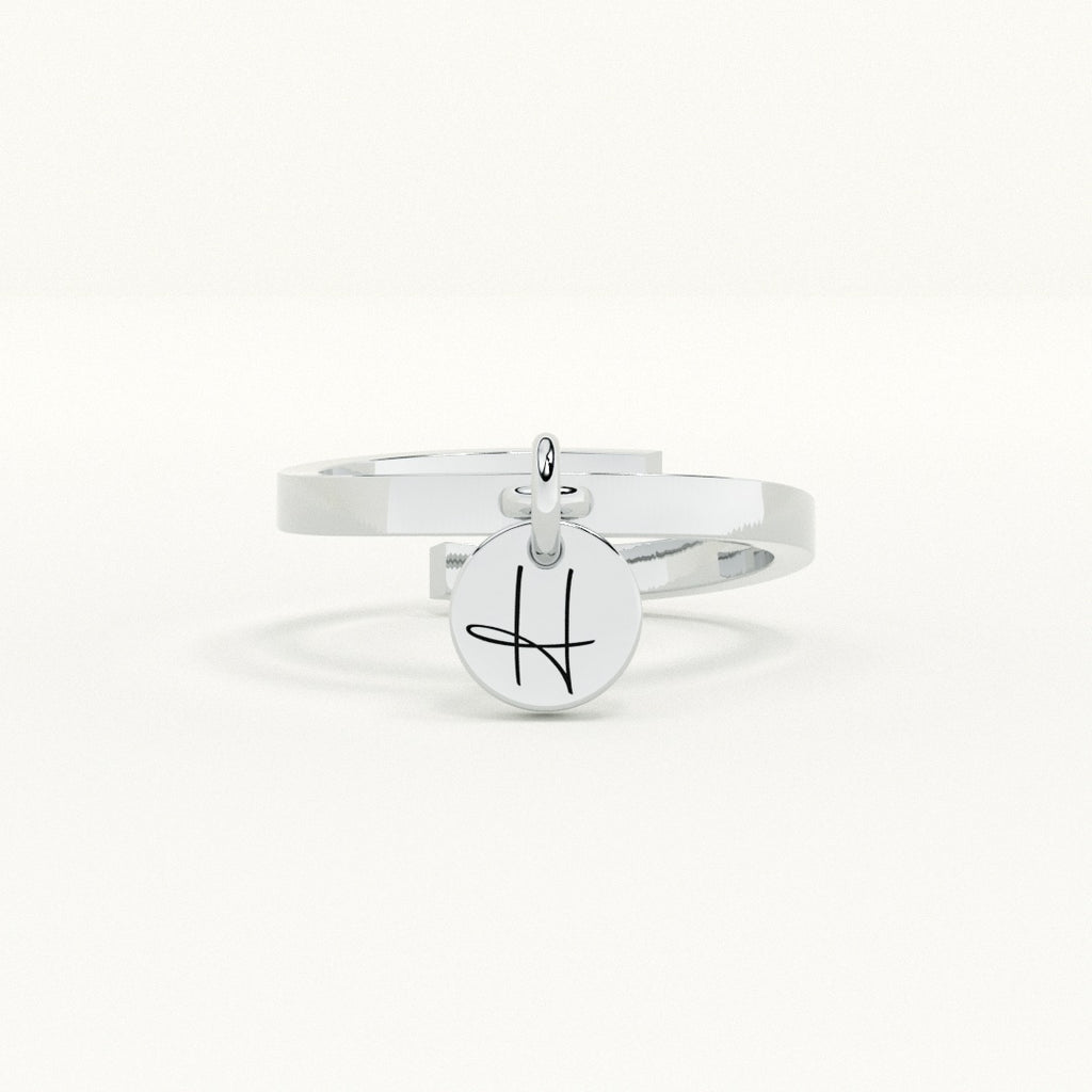 Personalised Letter Charm Ring