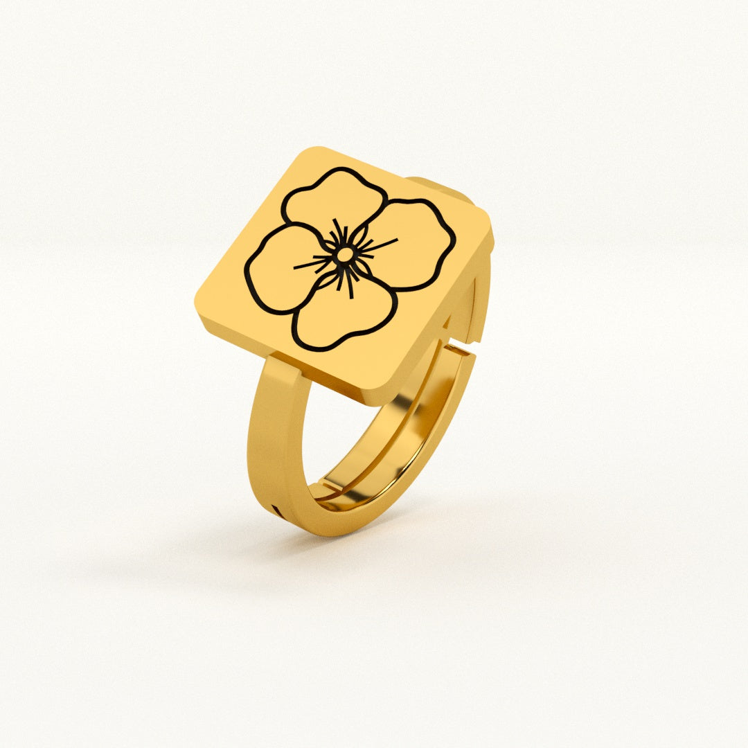 customised birthflower ring