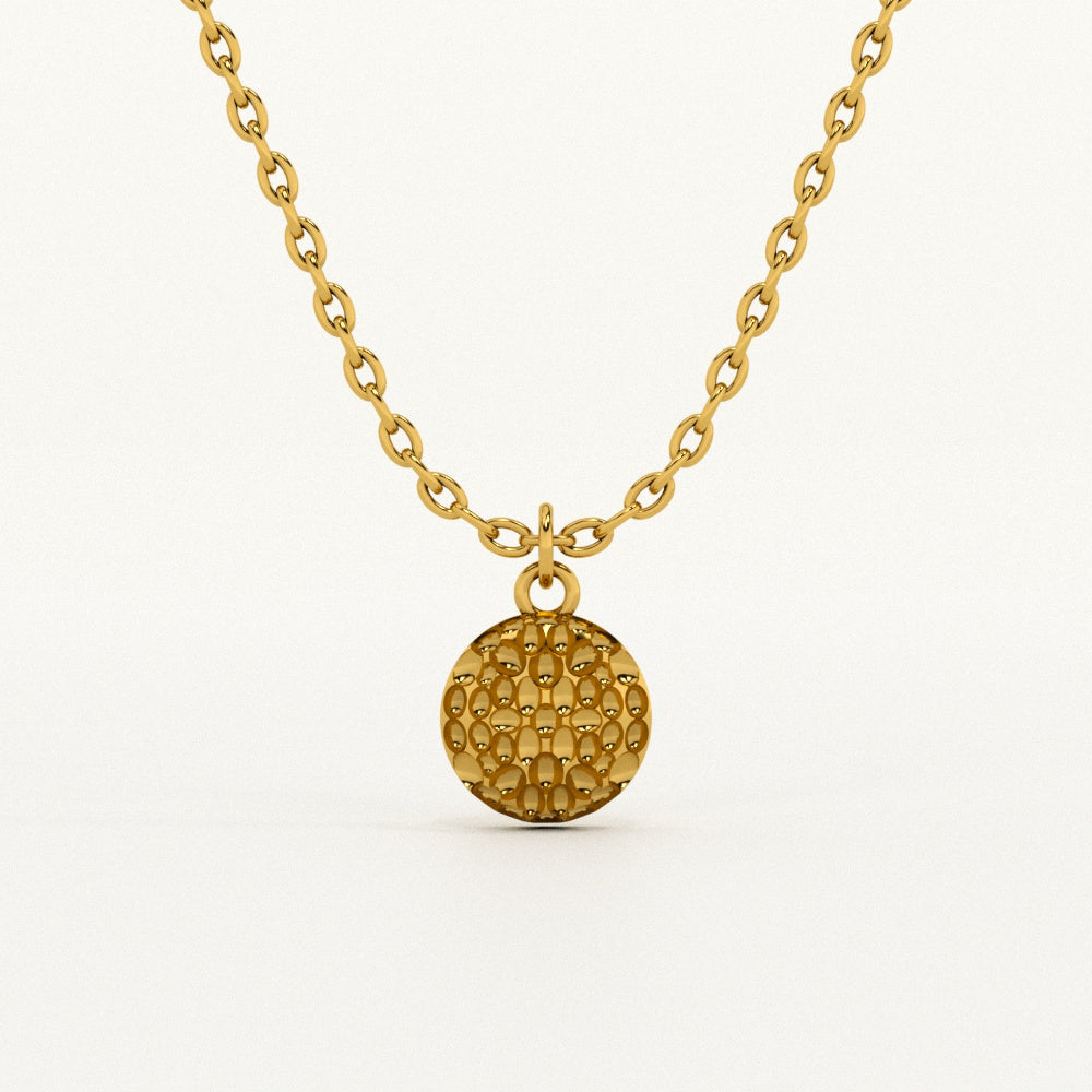 Hammer Disc Pendant Necklace
