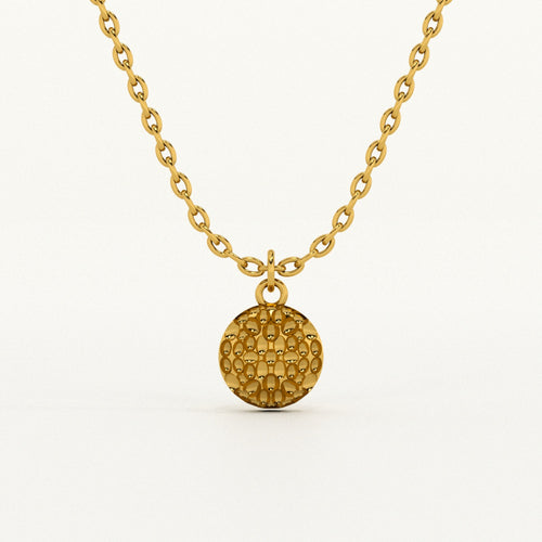 Hammer Disc Pendant Necklace