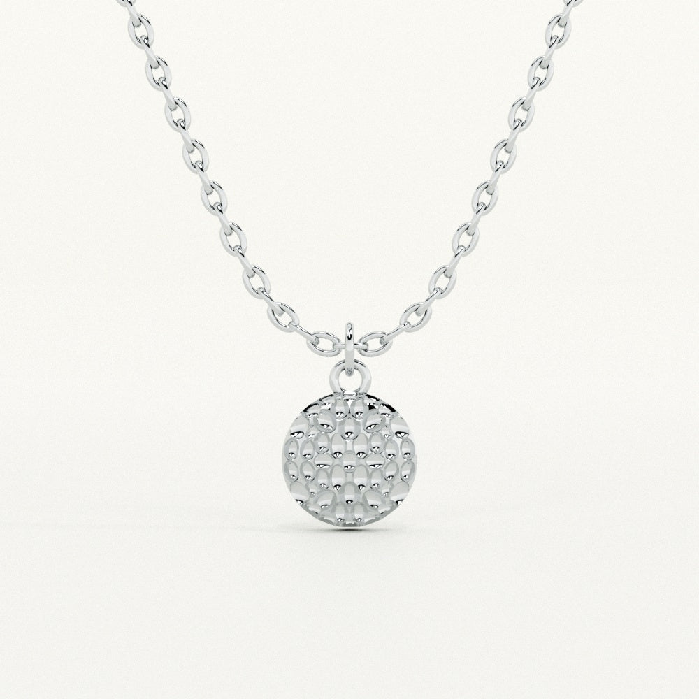 Hammer Disc Pendant Necklace