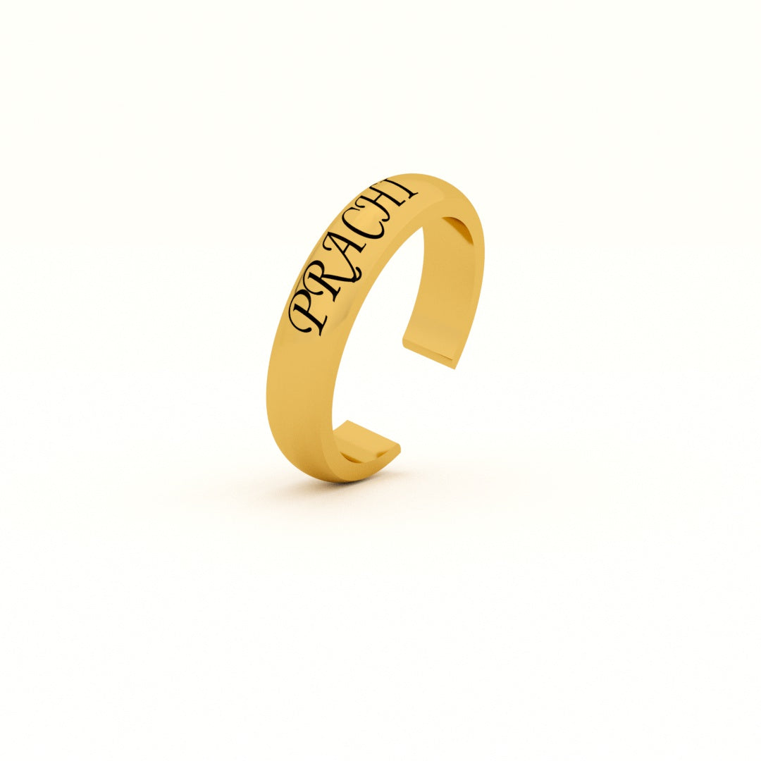 Rounded Name Ring