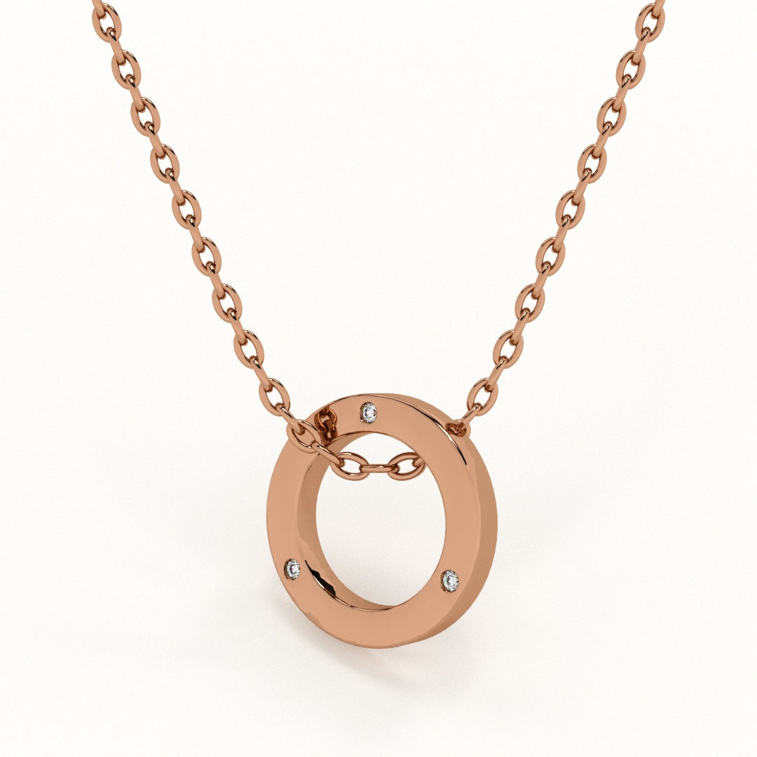 Stone Ring Pendant Necklace