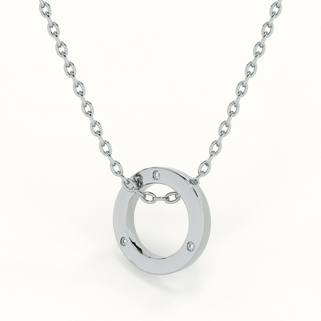 Stone Ring Pendant Necklace