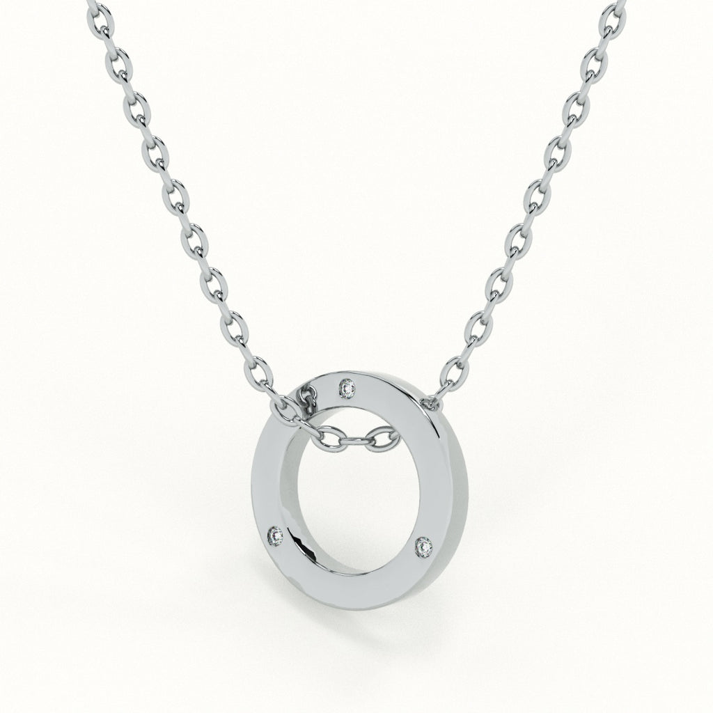 Stone Ring Pendant Necklace