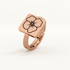 customised birthflower ring rosegold