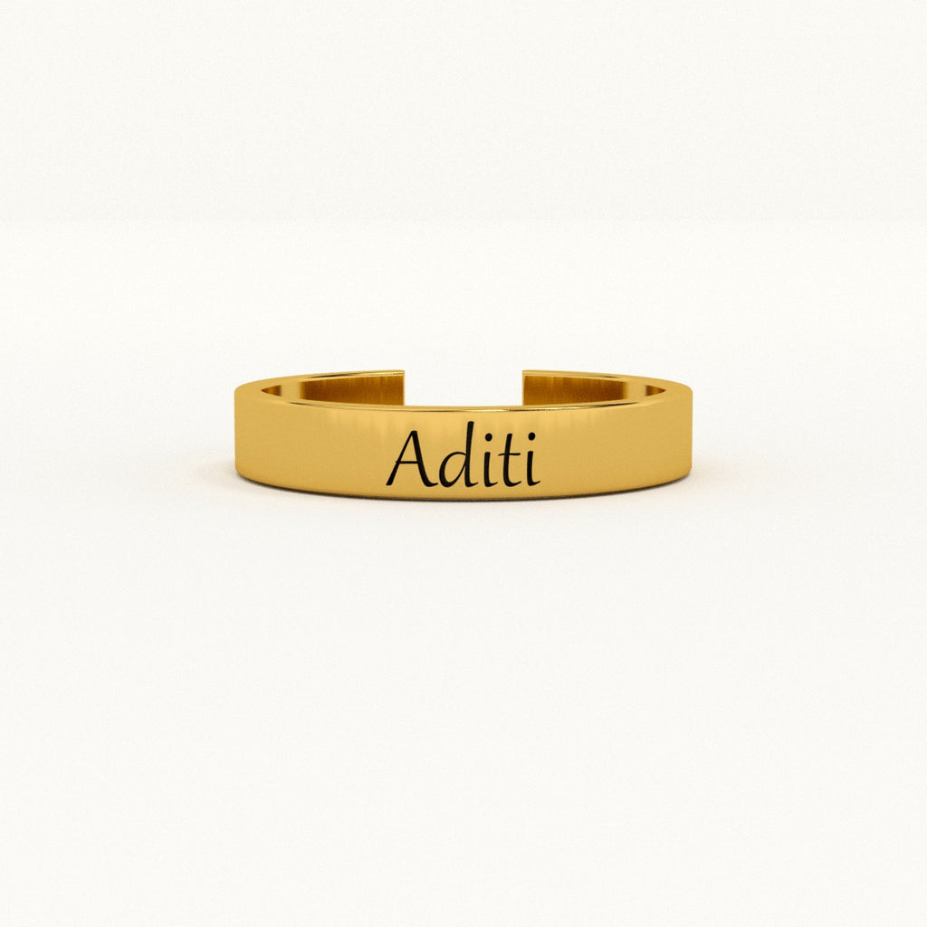 Flat Name Ring
